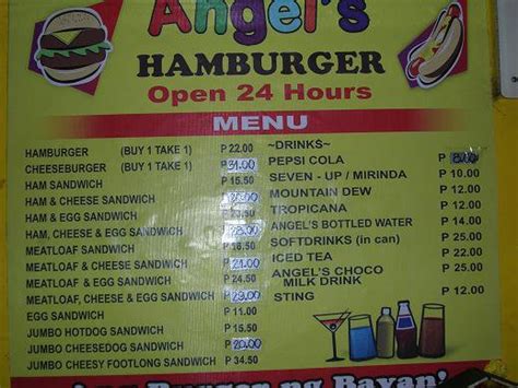 hamburger lucena|Menu at Angel's Hamburger Ang Burger Ng Bayan restaurant, .